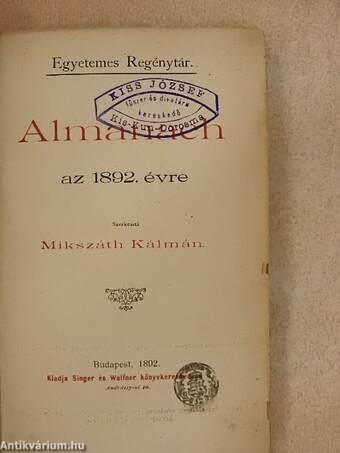 Almanach az 1892. évre