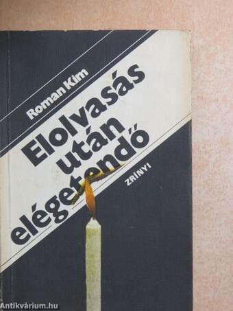 Elolvasás után elégetendő