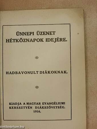 Ünnepi üzenet hétköznapok idejére