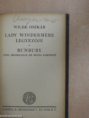 Lady Windermere legyezője/Bunbury