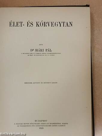 Élet- és kórvegytan