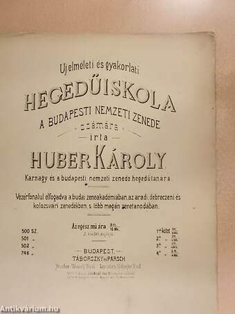 Uj elméleti és gyakorlati hegedüiskola a budapesti Nemzeti Zenede számára I.