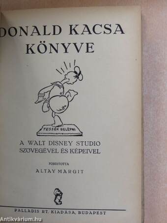 Donald kacsa könyve (rossz állapotú)