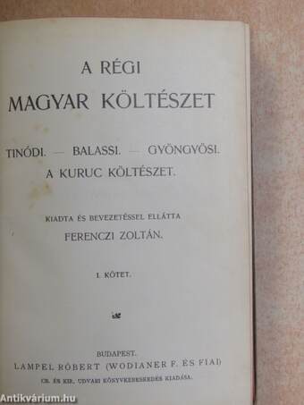 A régi magyar költészet I. (töredék)