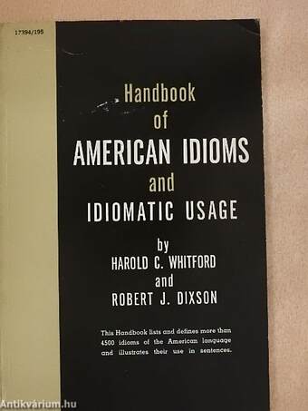 Handbook of American Idioms and Idiomatic Usage