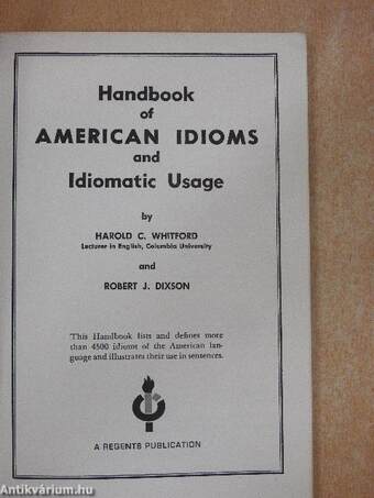 Handbook of American Idioms and Idiomatic Usage