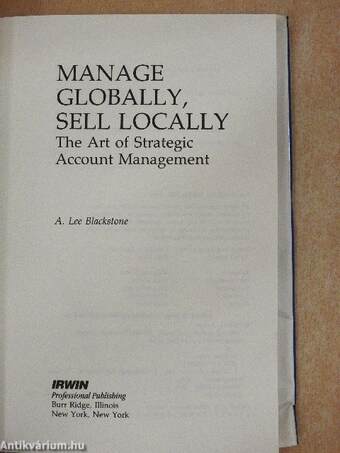 Manage Globally, Sell Locally