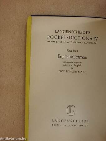 Langenscheidts Taschenwörterbuch der englischen und deutschen Sprache I.