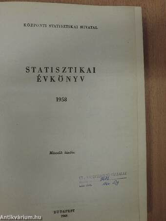 Statisztikai évkönyv 1958