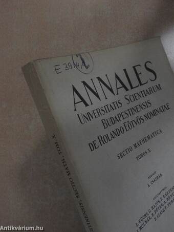 Annales Universitatis Scientiarum Budapestinensis de Rolando Eötvös nominatae X.