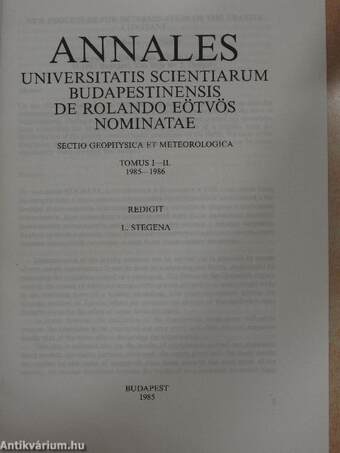 Annales Universitatis Scientiarum Budapestinensis de Rolando Eötvös nominatae I-II.