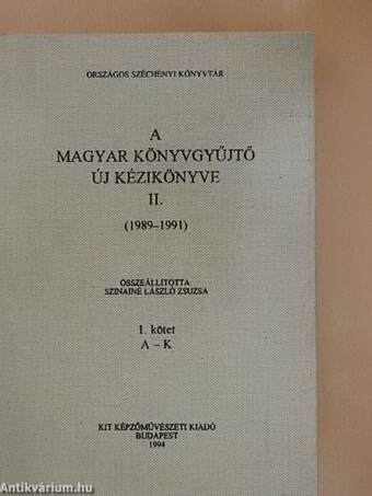 A Magyar Könyvgyűjtő új kézikönyve II./1-3.