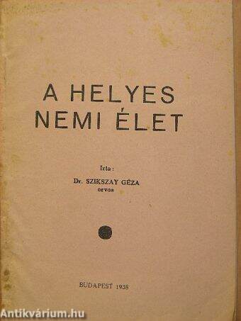 A helyes nemi élet