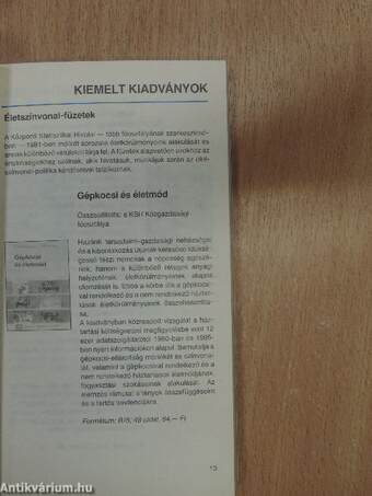 A Statisztikai Kiadó Vállalat katalógusa 1989