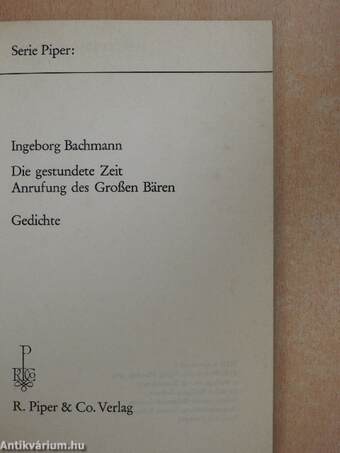 Die gestundete Zeit/Anrufung des Großen Bären