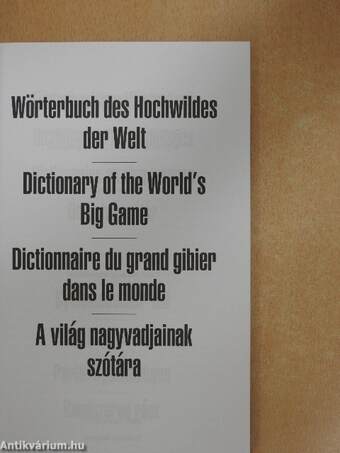 A világ nagyvadjainak szótára