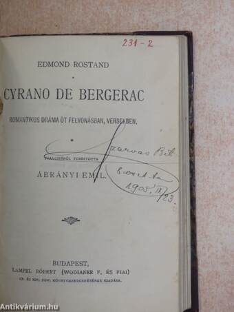 Bánk bán/Manfred/Kain/Cyrano de Bergerac