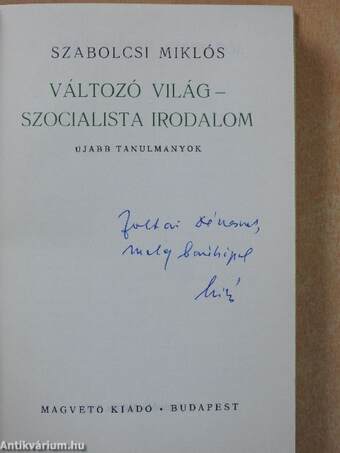 Változó világ - szocialista irodalom (dedikált példány)