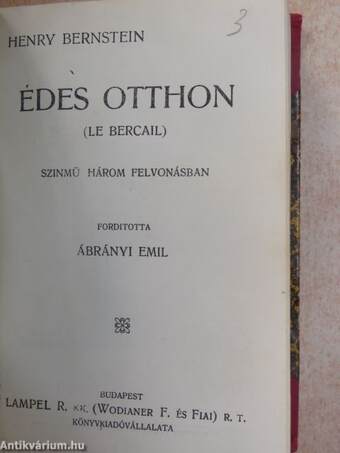 Sapho/Vége a szerelemnek!/Édes otthon/A két Pierrot/Ha mi holtak felébredünk/A vadkacsa/Solness épitőmester