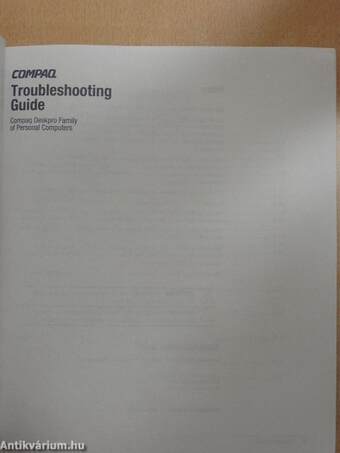 Compaq Troubleshooting Guide - CD-vel