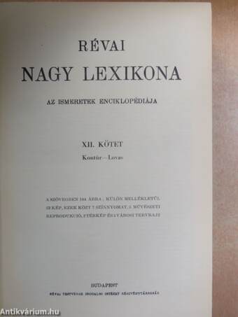 Révai nagy lexikona 12. (töredék)