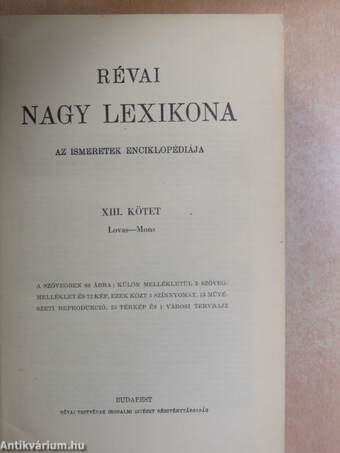 Révai nagy lexikona 13. (töredék)