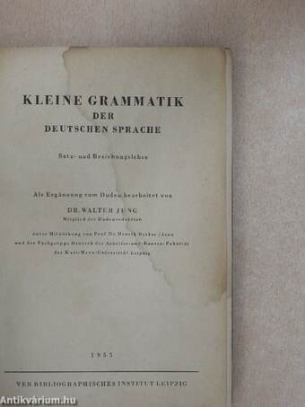 Kleine grammatik der deutschen sprache