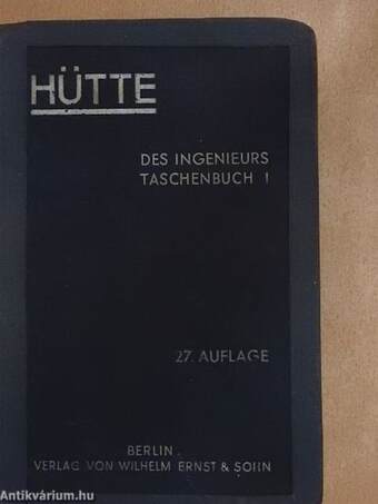 "Hütte" Des Ingenieurs Taschenbuch I. (töredék)