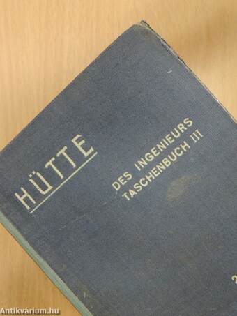 "Hütte" Des Ingenieurs Taschenbuch III. (töredék)