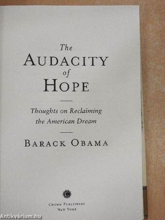 The audacity of Hope