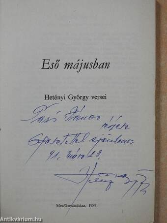 Eső májusban (dedikált példány)