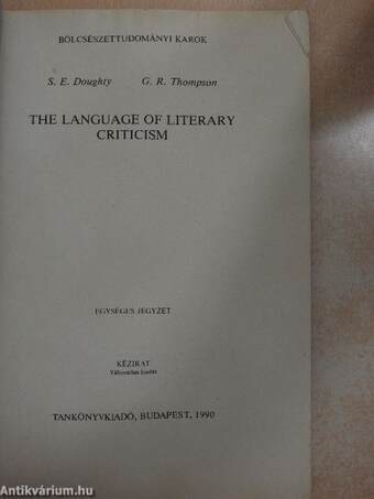 The language of literary criticism