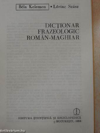 Dictionar frazeologic Roman-Maghiar