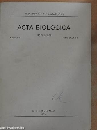 Acta Biologica Tomus XVI. Fasciculi 3-4.