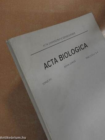 Acta Biologica Tomus XVI. Fasciculi 3-4.