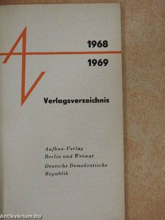 Verlagsverzeichnis 1968/1969