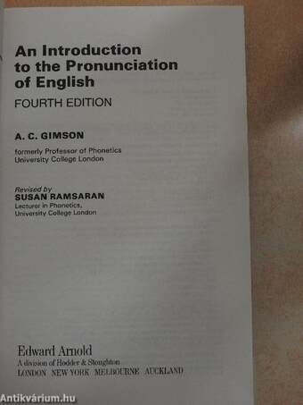 An Introduction to the Pronunciation of English