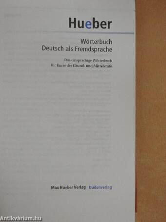 Deutsch als Fremdsprache - Hueber Wörterbuch