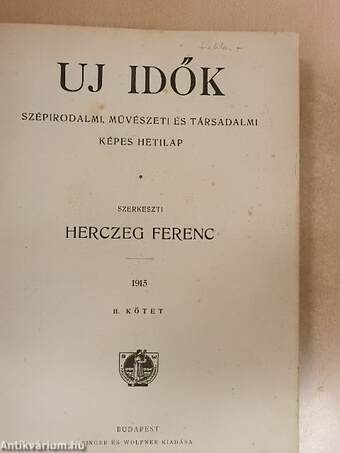 Uj Idők 1915. július-december (fél évfolyam)