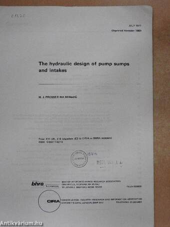 The hydraulic design of pump sumps and intakes