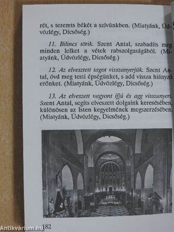 Páduai Szent Antal imakönyv