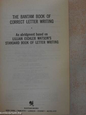 The Bantam Book of Correct Letter Writing