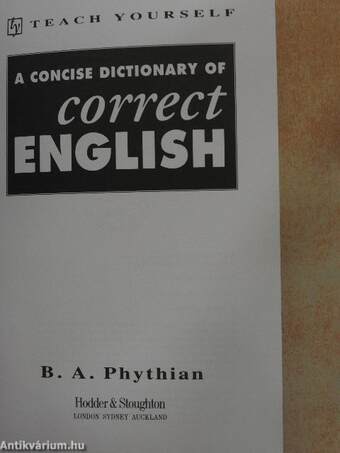 A Concise Dictionary of Correct English