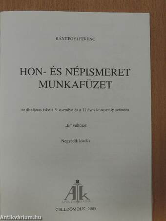 Hon- és népismeret munkafüzet 5-6.