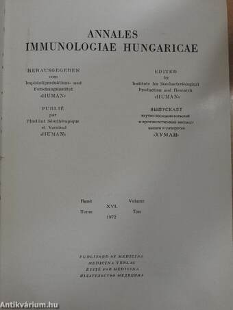 Annales Immunologiae Hungaricae XVI.