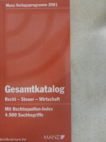 Manz Verlagsprogramm 2001 Gesamtkatalog