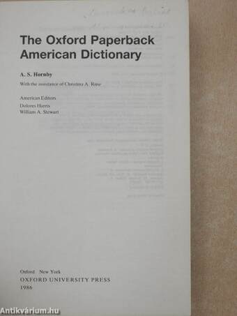 The Oxford Paperback American Dictionary