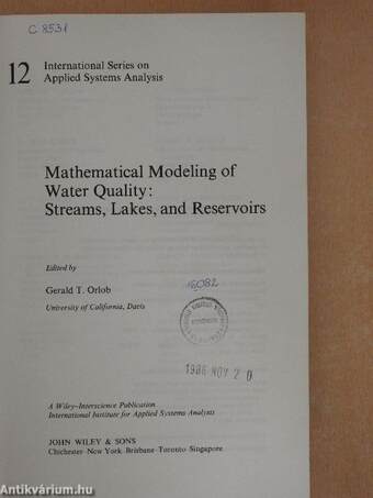 Mathematical Modeling of Water Quality: Streams, Lakes, and Reservoirs