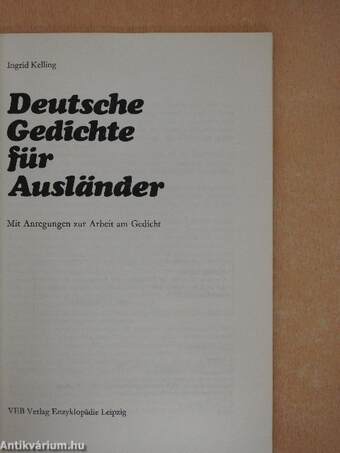 Deutsche Gedichte für Ausländer