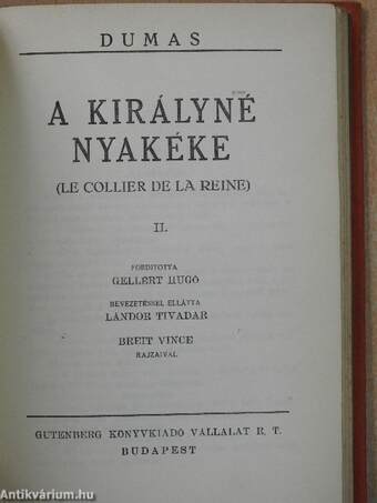 A királyné nyakéke I-VIII.